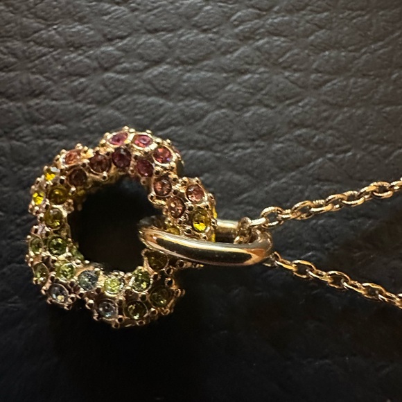 COACH NECKLACE RAINBOW COLORS ON GOLD CHAIN PERFECT GIFT New see earrings too - Picture 1 of 14